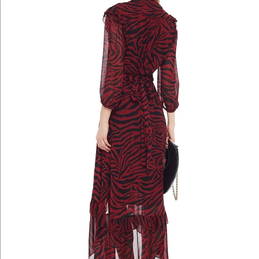 Ba&sh Selena crimson zebra print dress. - Picture 4 of 16